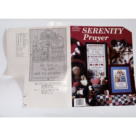Jeremiah Junction SERENITY PRAYER Cross Stitch JL116 1991 Cross Stitch Kit READ - Picture 3 of 9
